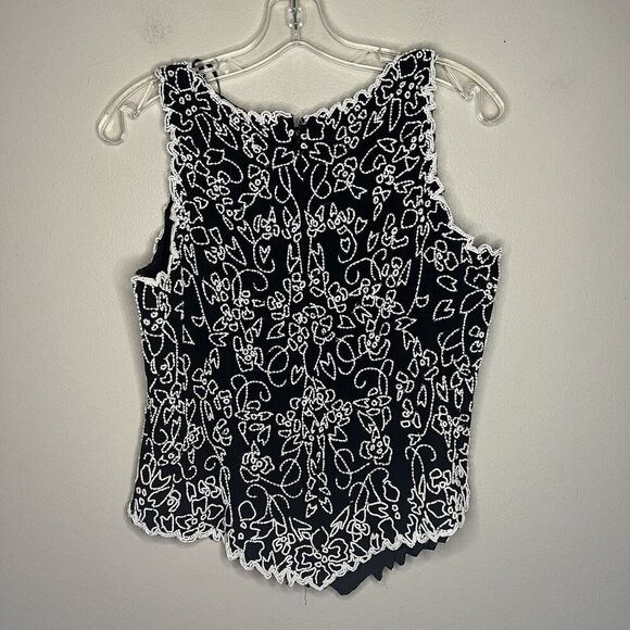 J KARA Beaded Top Womens Size Large All Over Beaded Dressy Fairy Formal Tank - Picture 8 of 12
